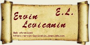 Ervin Levičanin vizit kartica